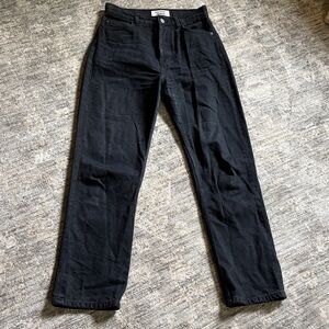 Reformation cynthia Hugh rose Dark Black Straight Jeans - size 26
